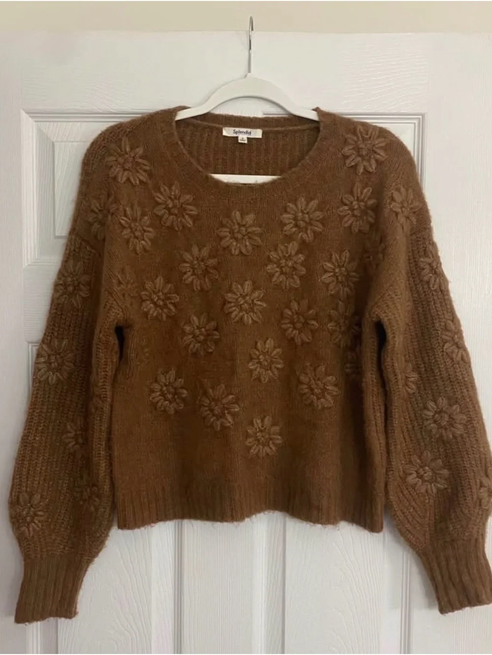 Splendid Floral Margo Sweater in Walnut
